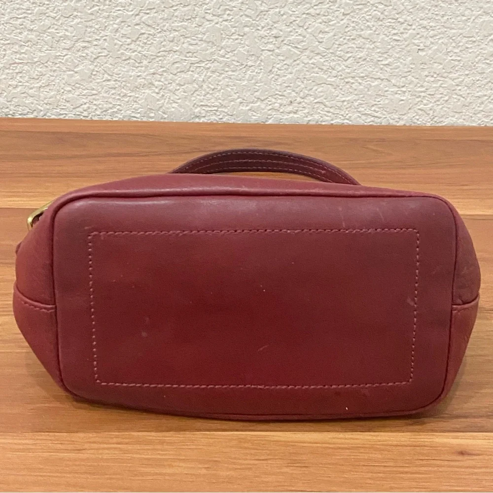 Vintage Y2K COACH 9844 Legacy West Demi Burgundy Red Leather Hobo Mini Bag - Picture 4 of 16